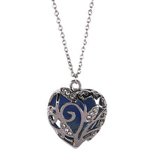 Load image into Gallery viewer, Glow in Dark Women Necklace Hollow Out Heart Crystal Pendant Luminous Necklace New Fashion Decoration Jewelry Gift