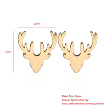 Load image into Gallery viewer, Jisensp Variety of Stylish Mini Cat Deer Animal Stud Earrings for Women Geometric Earrings Minimalist Jewelry Accessories brinco