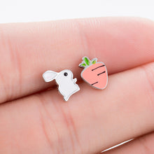 Load image into Gallery viewer, Jisensp Trendy Simulated Pearl Cat Stud Earrings for Women Minimalist Butterfly Whale Triangle Earings Jewelry Girls Party Brinc