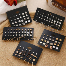 Load image into Gallery viewer, Minimalist Mixed Small Earrings Set Fashion Rhinestone Pearl Geometric Flower Heart Star Stud Earrings For Women Girls Jewelry