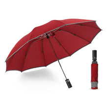 Load image into Gallery viewer, Windproof Automatic Folding Inverted Umbrella,10 Ribs Portable Reverse Umbrella with Reflective Stripe,Teflon Umbrella