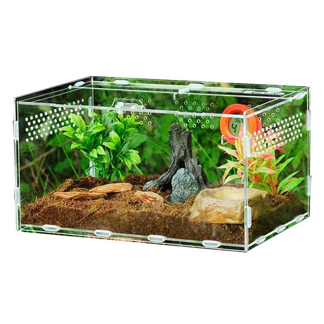 acrylic terrarium for plants New Acrylic Terrarium Spider Breeding Box Reptile Feeding Box For Clim –  Aplus NSG Household Products