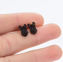 Load image into Gallery viewer, SMJEL Stainless Steel Geometric Earrings for Women Girls Minimalist Jewelry Heart Bird Ghost Umbrella Cat Volleyball Earing Stud