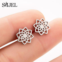 Load image into Gallery viewer, SMJEL Multiple Stainless Steel Stud Earrings for Women Girls Fashion Minimalist Skull Ghost Music Earrings Jewelry Punk Gifts
