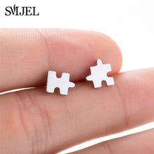 Load image into Gallery viewer, SMJEL Multiple Stainless Steel Stud Earrings for Women Girls Fashion Minimalist Skull Ghost Music Earrings Jewelry Punk Gifts