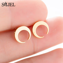 Load image into Gallery viewer, SMJEL Multiple Stainless Steel Stud Earrings for Women Girls Fashion Minimalist Skull Ghost Music Earrings Jewelry Punk Gifts