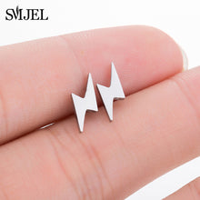 Load image into Gallery viewer, SMJEL Multiple Stainless Steel Stud Earrings for Women Girls Fashion Minimalist Skull Ghost Music Earrings Jewelry Punk Gifts