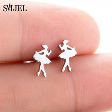 Load image into Gallery viewer, SMJEL Stainless Steel Mickey Stud Earrings for Women Girls Minimalist Fox Cat Hedgehog Earings Jewelry Animal Accessories Gifts