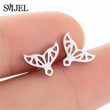 Load image into Gallery viewer, SMJEL Stainless Steel Mickey Stud Earrings for Women Girls Minimalist Fox Cat Hedgehog Earings Jewelry Animal Accessories Gifts