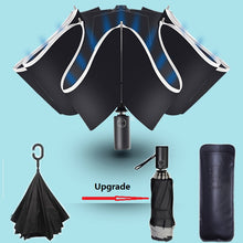 Load image into Gallery viewer, Reflective Big Parapluie Inverse Umbrella For Car Business Foldable Umbrella Rain Men Women Automatic Reverse Umbrellas Strong
