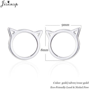 Jisensp Variety of Stylish Mini Cat Deer Animal Stud Earrings for Women Geometric Earrings Minimalist Jewelry Accessories brinco