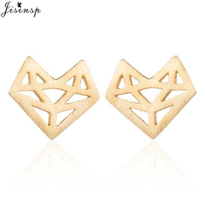Jisensp Variety of Stylish Mini Cat Deer Animal Stud Earrings for Women Geometric Earrings Minimalist Jewelry Accessories brinco