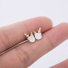 Load image into Gallery viewer, Jisensp Trendy Simulated Pearl Cat Stud Earrings for Women Minimalist Butterfly Whale Triangle Earings Jewelry Girls Party Brinc
