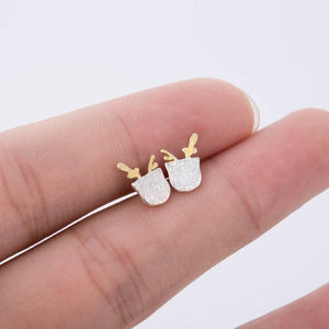 Jisensp Trendy Simulated Pearl Cat Stud Earrings for Women Minimalist Butterfly Whale Triangle Earings Jewelry Girls Party Brinc