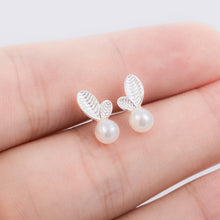 Load image into Gallery viewer, Jisensp Trendy Simulated Pearl Cat Stud Earrings for Women Minimalist Butterfly Whale Triangle Earings Jewelry Girls Party Brinc
