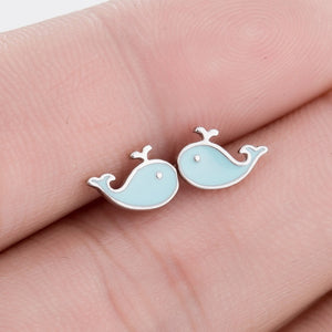 Jisensp Trendy Simulated Pearl Cat Stud Earrings for Women Minimalist Butterfly Whale Triangle Earings Jewelry Girls Party Brinc