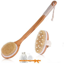 Load image into Gallery viewer, TREESMILE Natural Bristle Bath Brush Exfoliating Wooden Body Massage Shower Brush SPA Woman Man Skin Care Dry Body Brush D40
