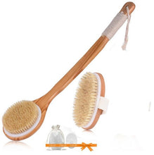 Load image into Gallery viewer, TREESMILE Natural Bristle Bath Brush Exfoliating Wooden Body Massage Shower Brush SPA Woman Man Skin Care Dry Body Brush D40
