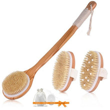 Load image into Gallery viewer, TREESMILE Natural Bristle Bath Brush Exfoliating Wooden Body Massage Shower Brush SPA Woman Man Skin Care Dry Body Brush D40
