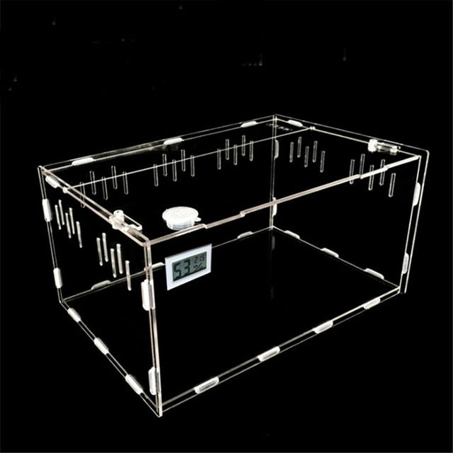 Reptile Tank Insect Spiders Tortoise Lizard Acrylic Transparent Breeding Box Vivarium Lid Reptile Pet Product Terrarium S/L Size