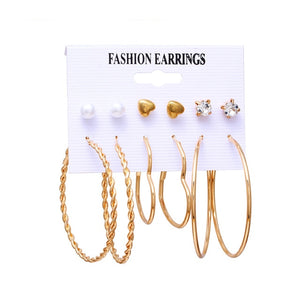 Minimalist Mixed Small Earrings Set Fashion Rhinestone Pearl Geometric Flower Heart Star Stud Earrings For Women Girls Jewelry