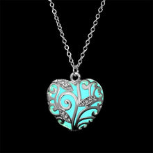Load image into Gallery viewer, Heart Shape Hollow Pendant Glowing in the Dark Necklace For Women Crystal Luminous Necklace Jewelry Wholesale Christmas Gifts
