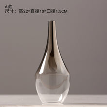 Load image into Gallery viewer, O.Roselif Brand Nordic Flower Glass Vase Creative Silver Gradient Dried Insert Desktop Terrarium Jewelry Decoration Plant Holder
