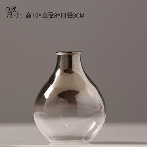 O.Roselif Brand Nordic Flower Glass Vase Creative Silver Gradient Dried Insert Desktop Terrarium Jewelry Decoration Plant Holder