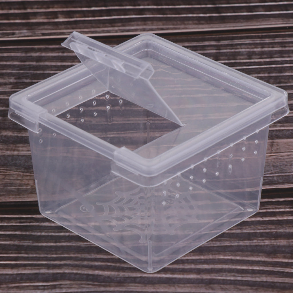 10pcs Terrarium for reptiles Transparent Plastic Box Insect Reptile Transport Breeding Live Food Feeding Box