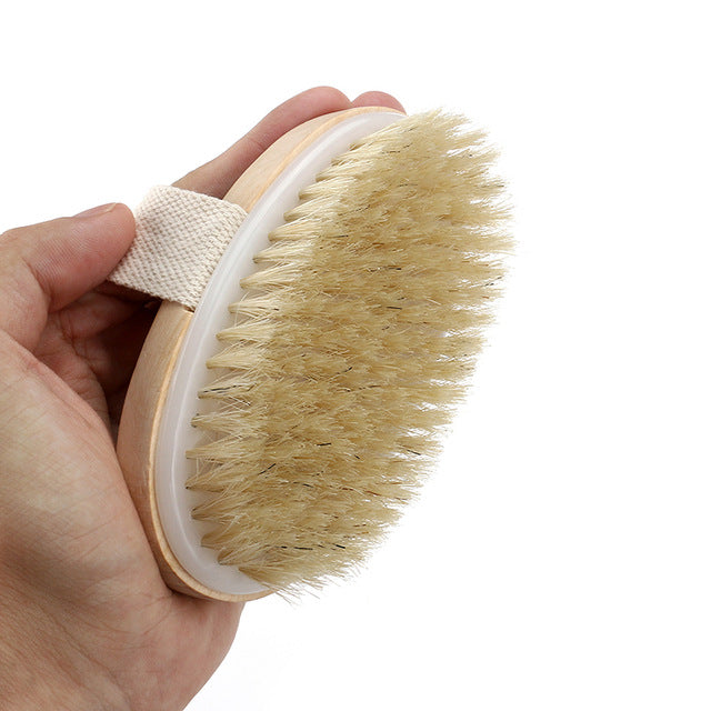 Hot Dry Skin Body Brush Soft Natural Bristle Shower Brushes Wooden Bath Shower Bristle Brush SPA Body Brushes Without Handle