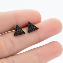 Load image into Gallery viewer, SMJEL Stainless Steel Geometric Earrings for Women Girls Minimalist Jewelry Heart Bird Ghost Umbrella Cat Volleyball Earing Stud
