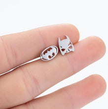 Load image into Gallery viewer, SMJEL Stainless Steel Geometric Earrings for Women Girls Minimalist Jewelry Heart Bird Ghost Umbrella Cat Volleyball Earing Stud
