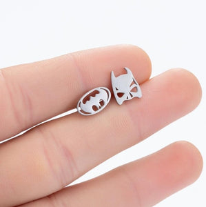SMJEL Stainless Steel Geometric Earrings for Women Girls Minimalist Jewelry Heart Bird Ghost Umbrella Cat Volleyball Earing Stud