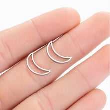 Load image into Gallery viewer, SMJEL Stainless Steel Geometric Earrings for Women Girls Minimalist Jewelry Heart Bird Ghost Umbrella Cat Volleyball Earing Stud
