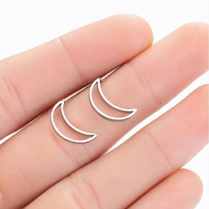 SMJEL Stainless Steel Geometric Earrings for Women Girls Minimalist Jewelry Heart Bird Ghost Umbrella Cat Volleyball Earing Stud