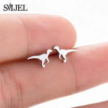 Load image into Gallery viewer, SMJEL Multiple Stainless Steel Stud Earrings for Women Girls Fashion Minimalist Skull Ghost Music Earrings Jewelry Punk Gifts
