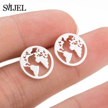 Load image into Gallery viewer, SMJEL Multiple Stainless Steel Stud Earrings for Women Girls Fashion Minimalist Skull Ghost Music Earrings Jewelry Punk Gifts
