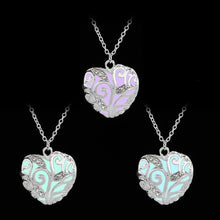 Load image into Gallery viewer, Glow in the Dark necklace woman Luminous Magical Fairy crystal necklace Pendant Fluorescent Jewelry Girl Blue green purper Light
