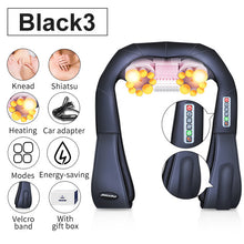Load image into Gallery viewer, (with Gift Box)JinKaiRui U Shape Electrical Shiatsu Back Neck Shoulder Body Massager Infrared Heated Kneading Car/Home Massagem
