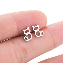 Load image into Gallery viewer, SMJEL Stainless Steel Mickey Stud Earrings for Women Girls Minimalist Fox Cat Hedgehog Earings Jewelry Animal Accessories Gifts
