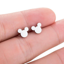 Load image into Gallery viewer, SMJEL Stainless Steel Mickey Stud Earrings for Women Girls Minimalist Fox Cat Hedgehog Earings Jewelry Animal Accessories Gifts
