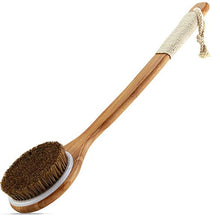 Load image into Gallery viewer, TREESMILE Exfoliating Wooden Body Massage Shower Brush Natural Bristle Bath Brush SPA Woman Man Skin Care Dry Body Brush D40
