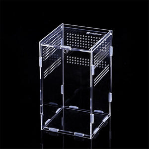 Transparent Acrylic Reptile Feeding Box Insect Box Praying Lizard Reptile Home Insect Cage Reptile Terrarium Spider Breeding Box