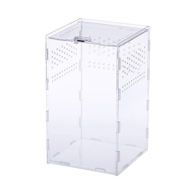 Transparent Acrylic Reptile Feeding Box Insect Box Praying Lizard Reptile Home Insect Cage Reptile Terrarium Spider Breeding Box