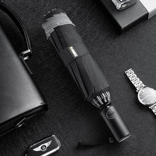 Load image into Gallery viewer, ZUODU Automatic Reverse Umbrella Men Led Luminous Windproof Folding Business Strong Umbrella Rain Men Car High Quality Umbrellas
