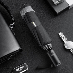 ZUODU Automatic Reverse Umbrella Men Led Luminous Windproof Folding Business Strong Umbrella Rain Men Car High Quality Umbrellas