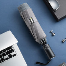 Load image into Gallery viewer, ZUODU Automatic Reverse Umbrella Men Led Luminous Windproof Folding Business Strong Umbrella Rain Men Car High Quality Umbrellas

