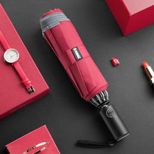 Load image into Gallery viewer, ZUODU Automatic Reverse Umbrella Men Led Luminous Windproof Folding Business Strong Umbrella Rain Men Car High Quality Umbrellas
