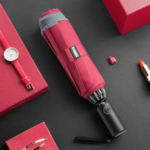 ZUODU Automatic Reverse Umbrella Men Led Luminous Windproof Folding Business Strong Umbrella Rain Men Car High Quality Umbrellas