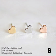 Load image into Gallery viewer, Woman Minimalist Geometric Stainless Steel Earrings Fashion Jewelry 2020 Korean Stud Earrings for women Heart Earring Wholesale
